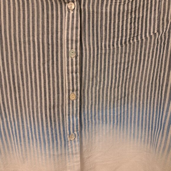 Christopher & Banks Striped Sheer Button Up Top Size Small - Picture 3 of 3